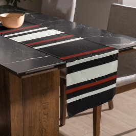 Caminho De Mesa Grande Stripes Castanho Escuro