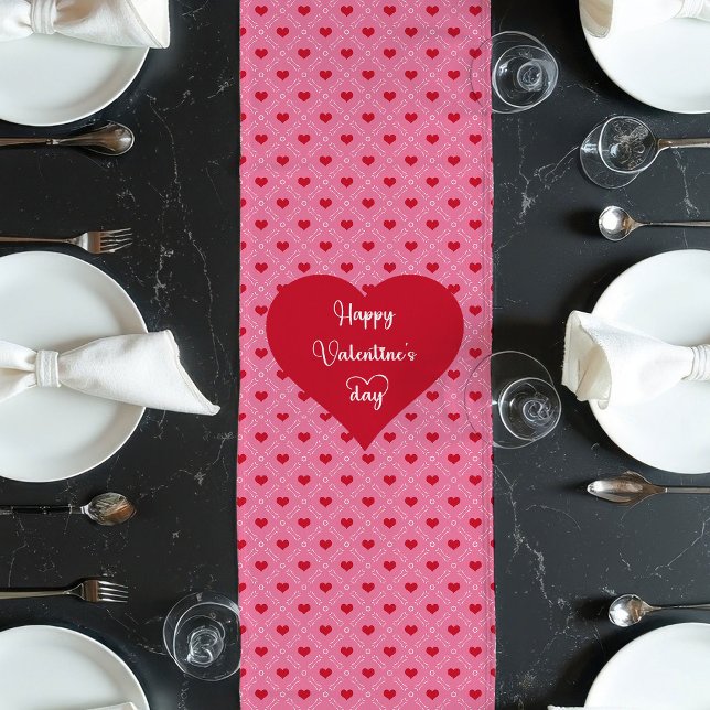 Caminho De Mesa Grande Sweetheart Hearts Table Runner Valentine’s Day  (Sweetheart Hearts Table Runner Valentine’s Day Decor)