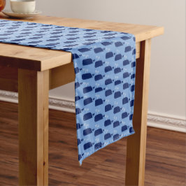 Caminho De Mesa Grande Tema Náutico Baleia Azul Jorrando Oceano