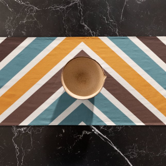Caminho De Mesa Grande Tiras de multicores diagonais (table runner)