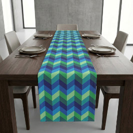 Caminho De Mesa Grande Toalha de Mesa Ombre Chevron Azul Verde Grande