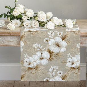 Caminho De Mesa Grande Toile de Jouy Azul Decorativo com Rosas Florais