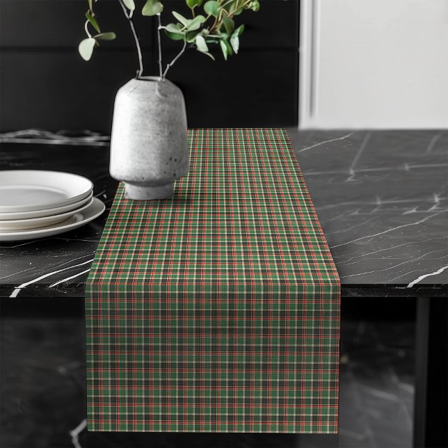 Caminho De Mesa Grande Tripulante Clássico de Mesa Verde Tartan (Classic Red Green Tartan Christmas Table Runner)
