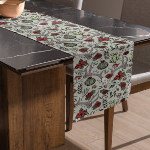 Caminho De Mesa Grande Vaqueira Red and Green Country Antlers
