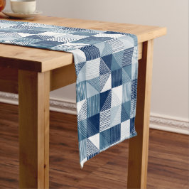 Caminho De Mesa Grande Verificações Geométricas Modernas com Linhas, Azul