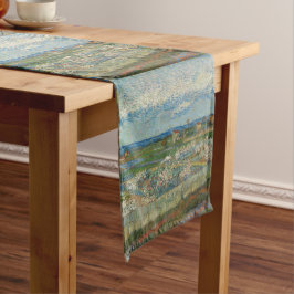 Caminho De Mesa Grande Vincent Van Gogh Vintage Peach Treine em Blossom