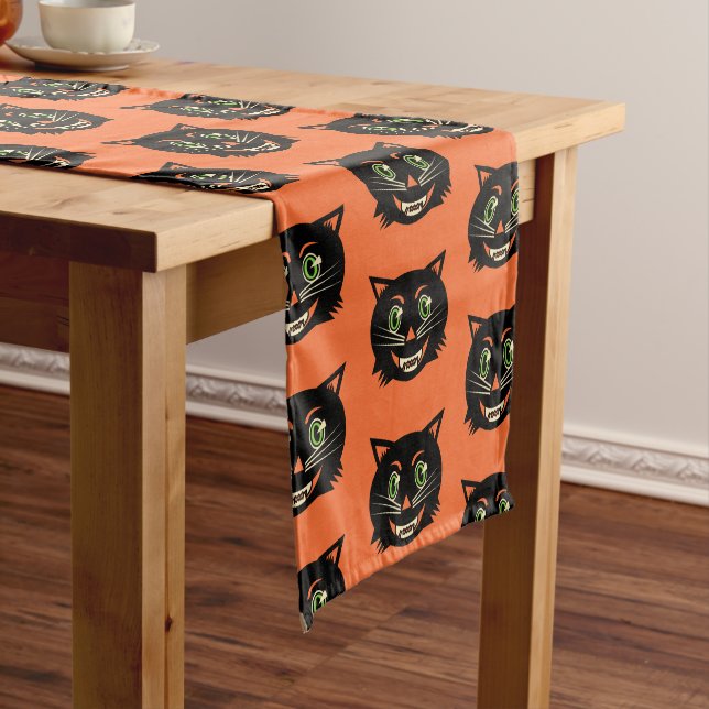 Caminho De Mesa Grande Vintage Black Cat (No Local)