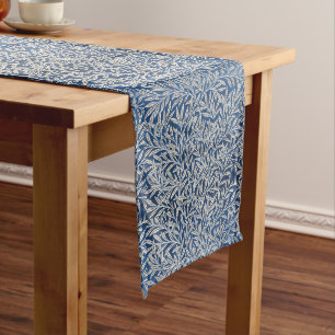 Caminho De Mesa Grande William Morris Vintage Willow deixa azul escuro