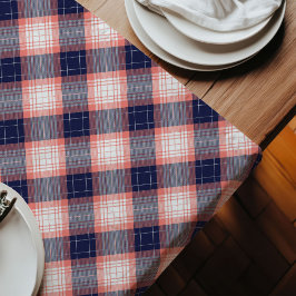 Caminho De Mesa Grande Xadrez De Marinho Coral Para A Mesa Moderna Na mod