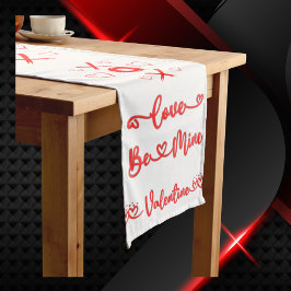 Caminho De Mesa Grande XOXO dia de os namorados com Corações em Vermelho 