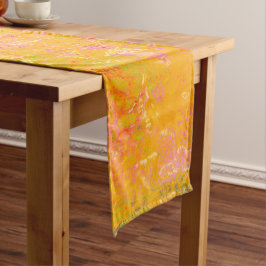 Caminho De Mesa Médio Abstrato Art Pintura Laranja Amarelo Cor-de-rosa S