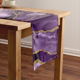 Caminho De Mesa Médio Agato de brilho de ouro e roxo
