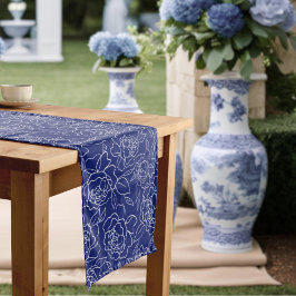 Caminho De Mesa Médio Algo Azul Antes de Fazer Chuveiro de Noiva Floral