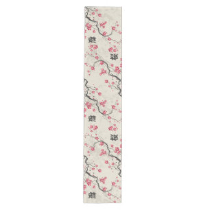 Caminho De Mesa Médio Arte oriental da flor de cerejeira de Sakura do