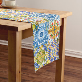 Caminho De Mesa Médio Azulejos mediterrânicos, majolica, estilo Sicilian