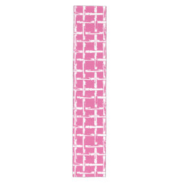 Caminho De Mesa Médio Bambu Preppy – Coordenada Costeira Rosa Vibrante