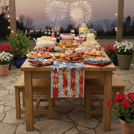 Caminho De Mesa Médio Bandeira e girassóis