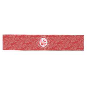 Caminho De Mesa Médio Bandeira Personalizada LOVE Vermelho Canadense