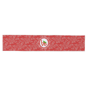 Caminho De Mesa Médio Bandeira Vermelha Búlgara Personalizada de AMOR