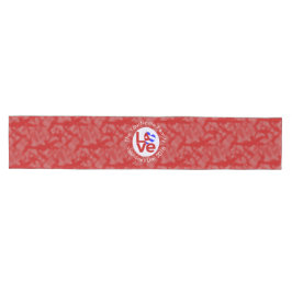 Caminho De Mesa Médio Bandeira Vermelha Cubana Personalizada de AMOR 