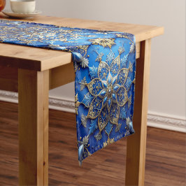 Caminho De Mesa Médio Blue Decorative Holiday Table Runner