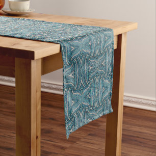 Caminho De Mesa Médio Boêmia azul-de-tartaruga-prateada