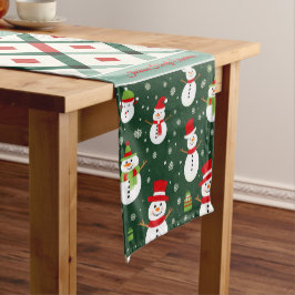 Caminho De Mesa Médio Bonecos de Neve Natal Impressão