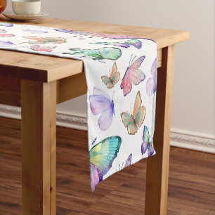 Caminho De Mesa Médio Borboletas de Aquarela Padrão Invisível