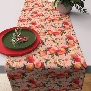 Caminho De Mesa Médio Borra de Pêssego Felicidade em Aquarela - Tema Pês