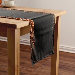 Caminho De Mesa Médio Brilhantes de cobre marrom em bronze brilham preto