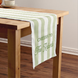 Caminho De Mesa Médio Brindes Listrados de Verde Oliva Personalizados pa