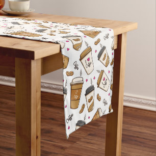 Caminho De Mesa Médio Cafés, Feijões, Fachos De Café, Lover De Café, Cor