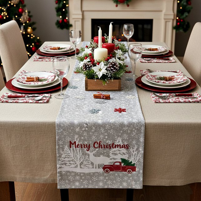 Caminho De Mesa Médio Caminhão e cervo de Feliz Natal (Criador carregado)