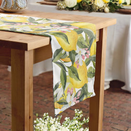Caminho De Mesa Médio Casamento ou Chá de Noiva de Limão Floral Aquarela