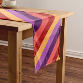 Caminho De Mesa Médio Cherry Red Violet Stripes Média de Mesa