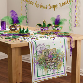 Caminho De Mesa Médio Colagem Splatter Mardi Gras