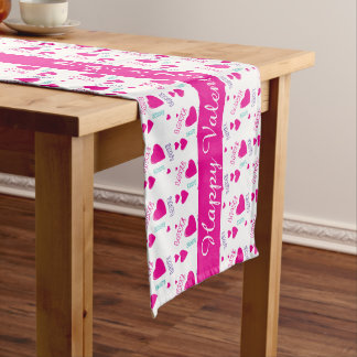 Caminho De Mesa Médio Corações e Amor Rosa Bonitos - padrão romântico