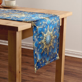 Caminho De Mesa Médio Corredor de Mesa Azul Decorativo de Feriado