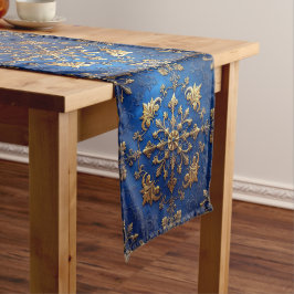 Caminho De Mesa Médio Corredor de Mesa Azul Decorativo de Feriado