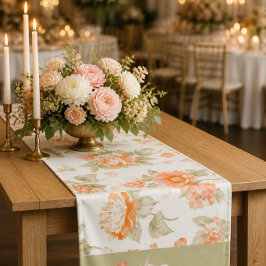 Caminho De Mesa Médio Corredor de Mesa de Noiva com Floral Laranja