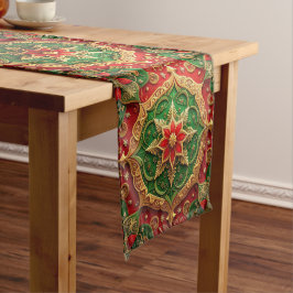Caminho De Mesa Médio Corredor de Mesa Decorativo de Feriado Vermelho Ve