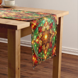 Caminho De Mesa Médio Corredor de Mesa Decorativo Verde Vermelho para Fe