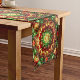 Caminho De Mesa Médio Corredor de Mesa Decorativo Verde Vermelho para Fe