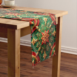 Caminho De Mesa Médio Corredor de Mesa Decorativo Vermelho Verde para Fé