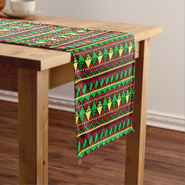 Caminho De Mesa Médio Correspondente ao Kwanzaa Amarelo Vermelho Verde