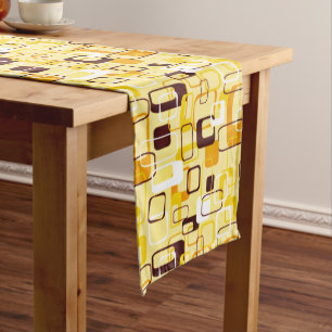 Caminho De Mesa Médio Estilo abstrato amarelo e preto moderno