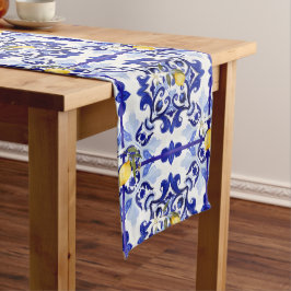 Caminho De Mesa Médio estilo italiano,azulejos,majolica,limão,Impressão 