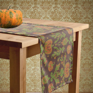 Caminho De Mesa Médio Estilo Vintage de Outono Abóbora do País