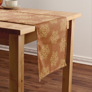 Caminho De Mesa Médio Flocos de neve Dourados de Mesa de Feriado