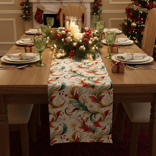 Caminho De Mesa Médio Floral de natal girado